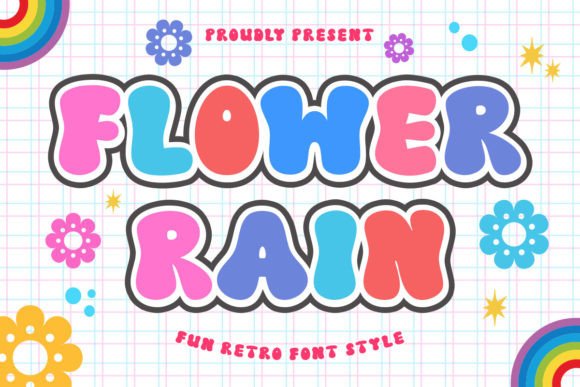Flower Rain Font for Handmade and Commercial Designs